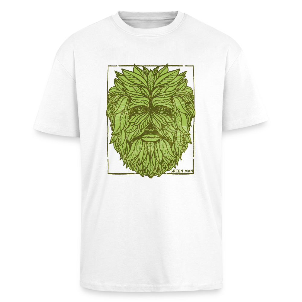 Heavy Oversize T-Shirt "Green Man" - Weiß