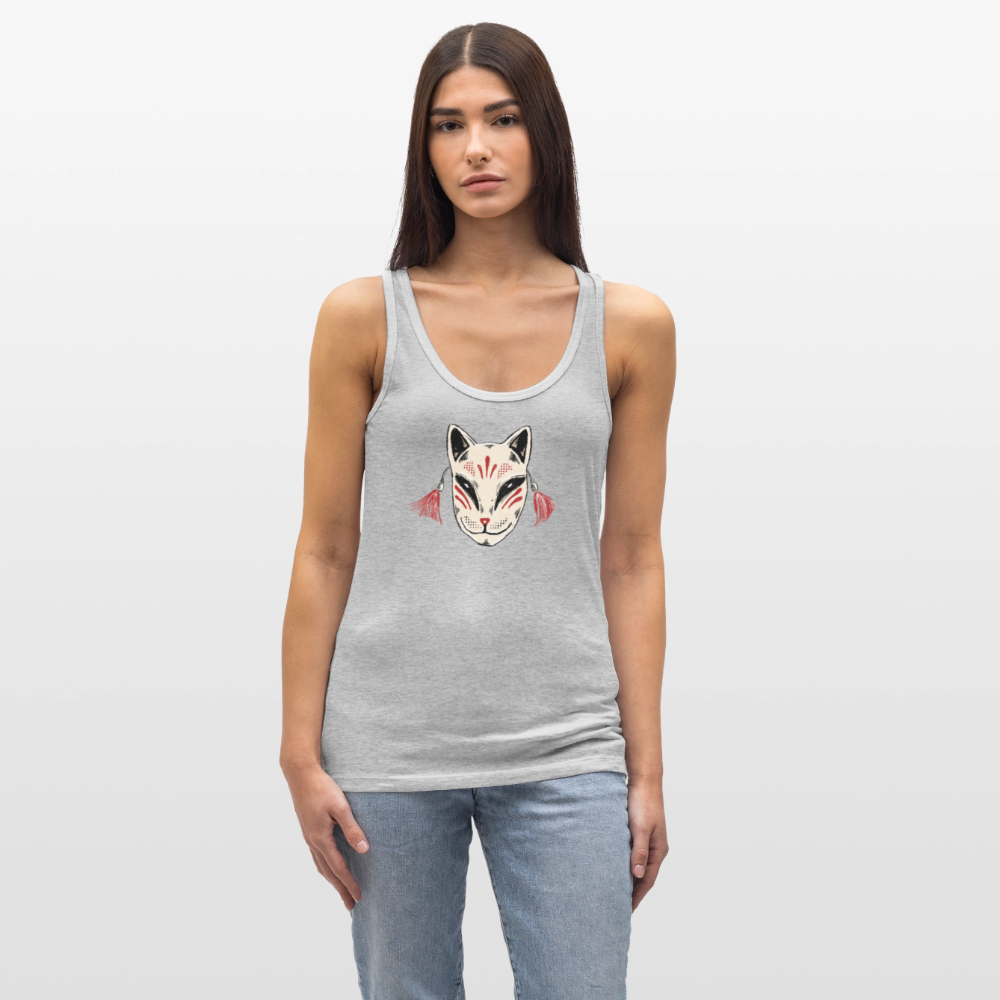 Frauen Bio Tank Top - “Japanische Maske” - Grau meliert