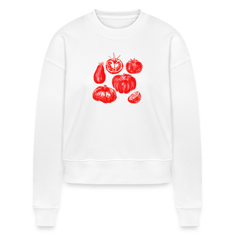 Stanley/Stella Cropped Frauen Bio-Sweatshirt - “Tomato Glow” - Weiß