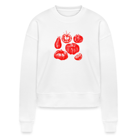 Stanley/Stella Cropped Frauen Bio-Sweatshirt - “Tomato Glow” - Weiß