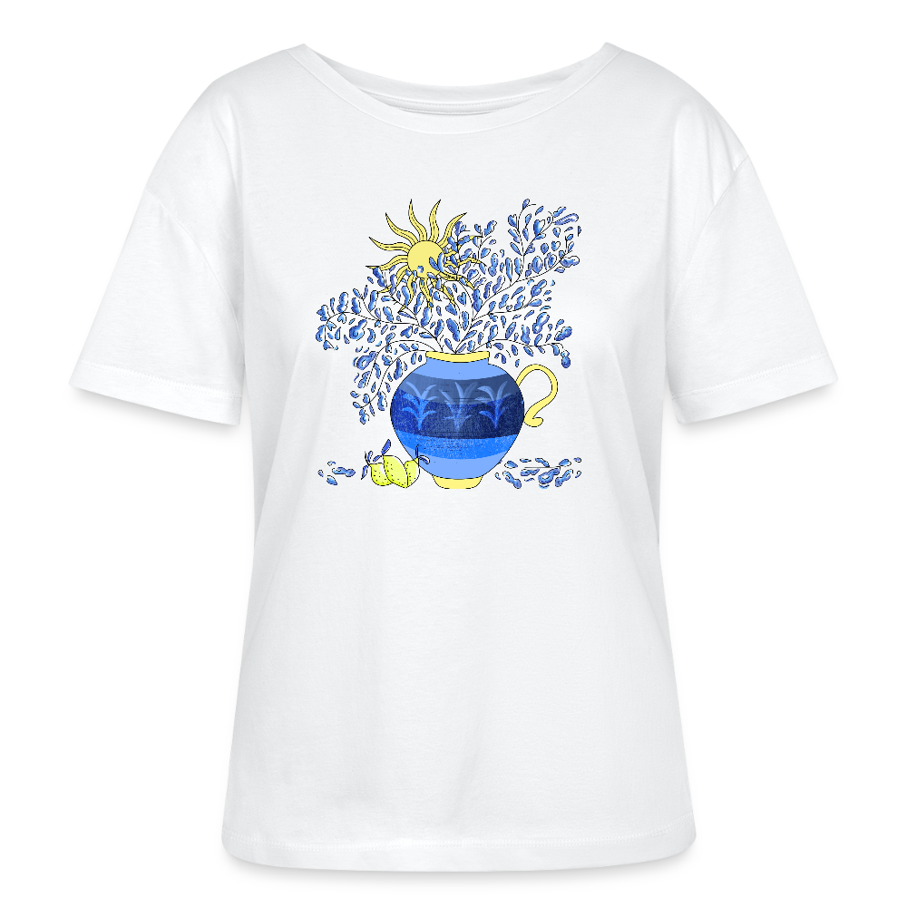 Stanley/Stella Relaxed Rundhals Frauen Bio-T-Shirt - "Vase mit Zitronen" - Weiß