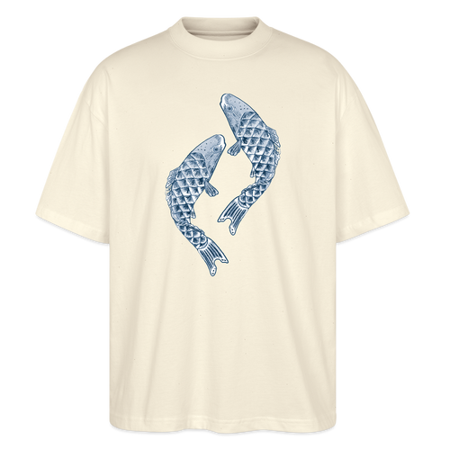 Stanley/Stella Oversized Unisex Bio T-Shirt - “Blaue Kois” - Weißgrau