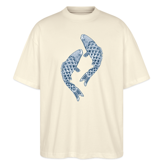 Stanley/Stella Oversized Unisex Bio T-Shirt - “Blaue Kois” - Weißgrau