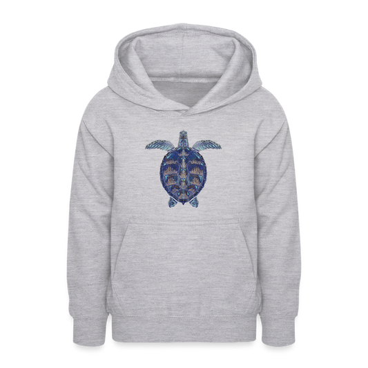Teenager Hoodie - "Meeresschildkröte" - Hellgrau meliert