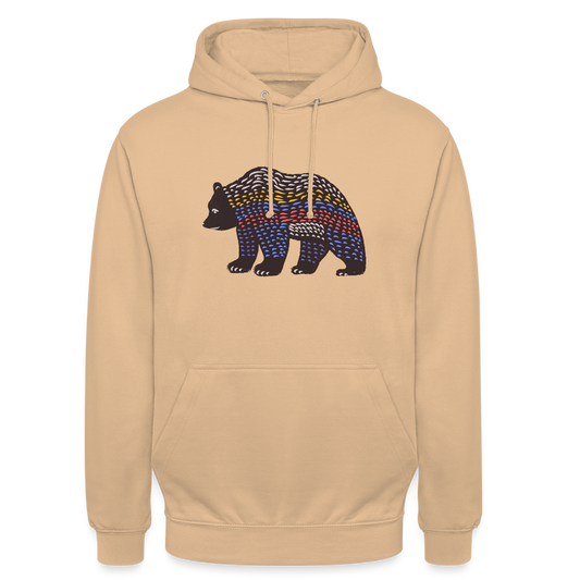 Unisex Hoodie "Bunter Grizzly" - Pfirsich