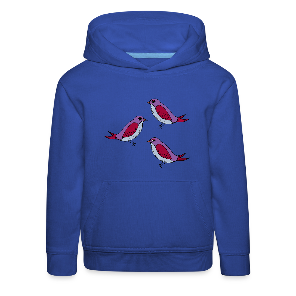 Kinder Premium Hoodie - 3 Amseln - Royalblau