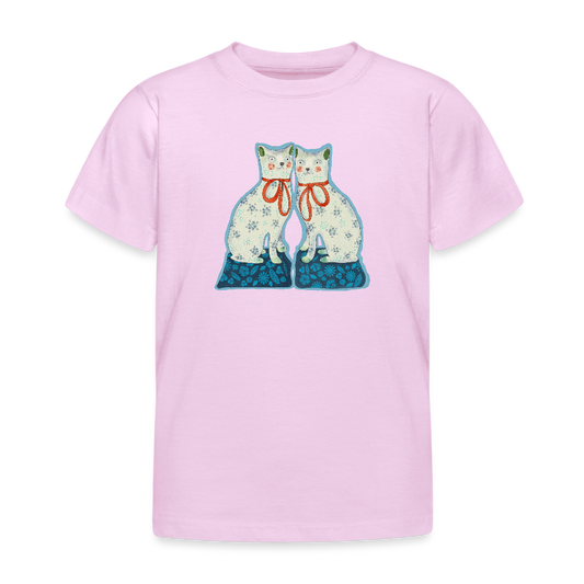 Kinder T-Shirt - “Zwei Porzellankatzen” - Hellrosa