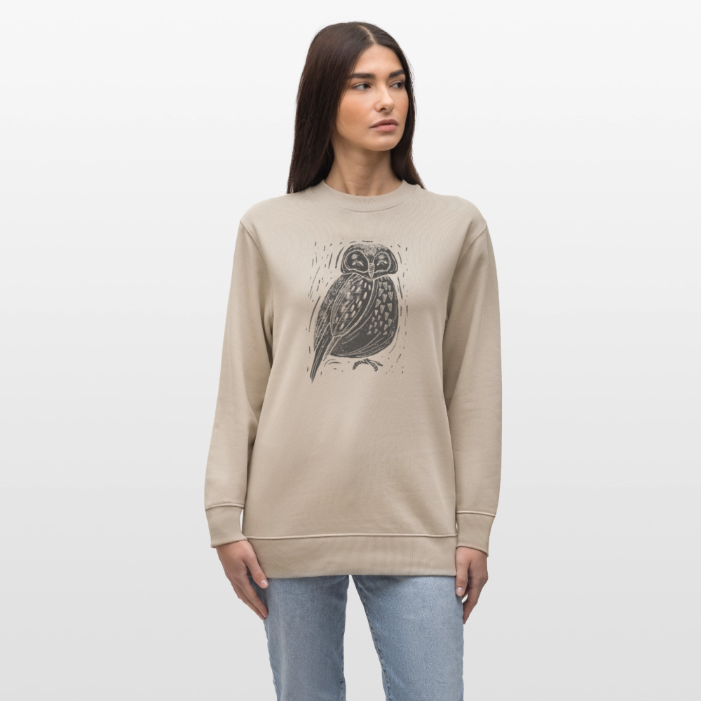 Männer Bio-Sweatshirt - "Graue Eule" - Beige
