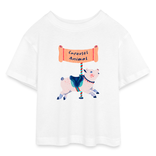 Frauen Bio Tank Top - "“Carousel Animal”" - Weiß