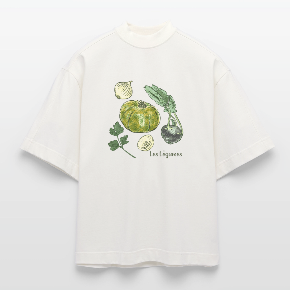 Heavyweight Oversized Organic Boxy T-Shirt - “Gemüse Collection Print” - OFF WHITE