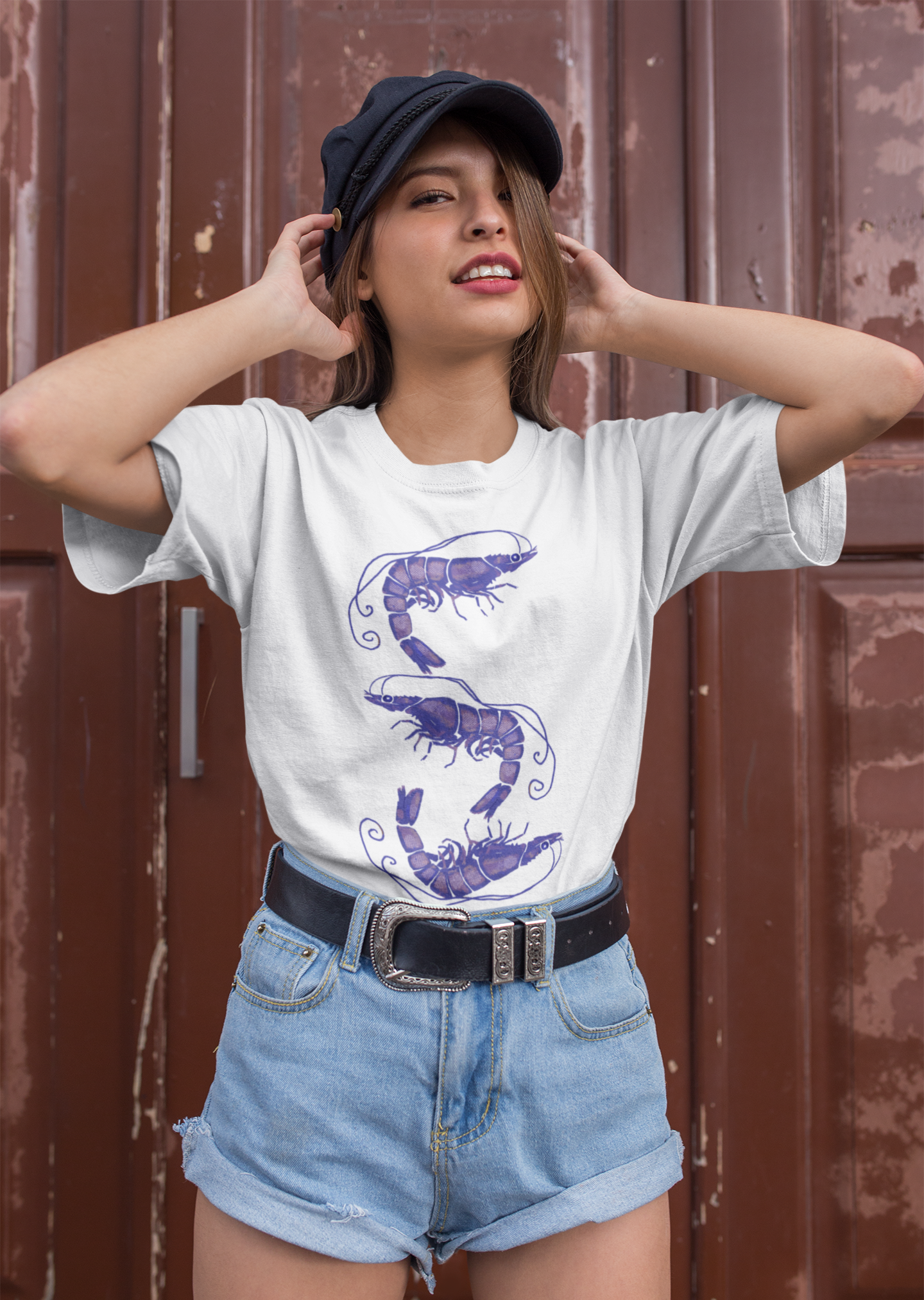 Frauen T-Shirt - "Blue Shrimps"