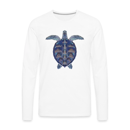 Männer Premium Langarmshirt - "Meeresschildkröte" - weiß