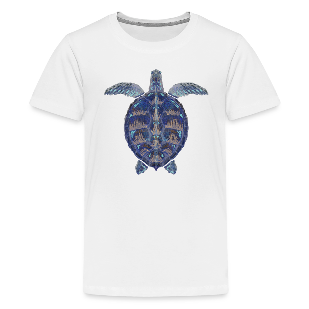 Teenager Premium T-Shirt - "Meeresschildkröte" - weiß
