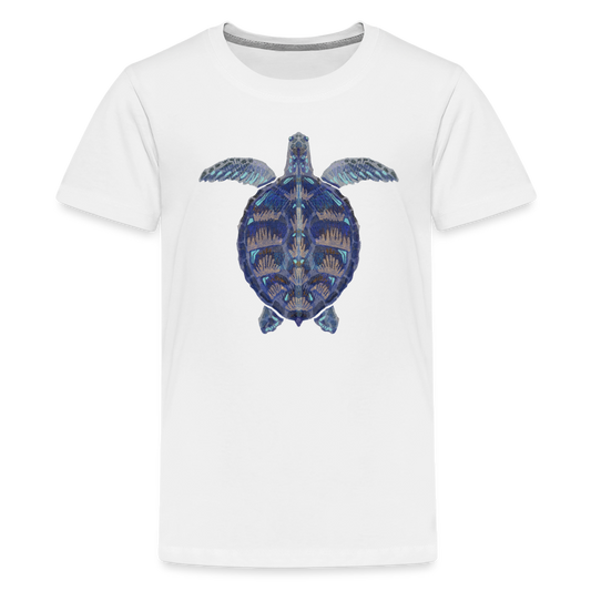 Teenager Premium T-Shirt - "Meeresschildkröte" - weiß