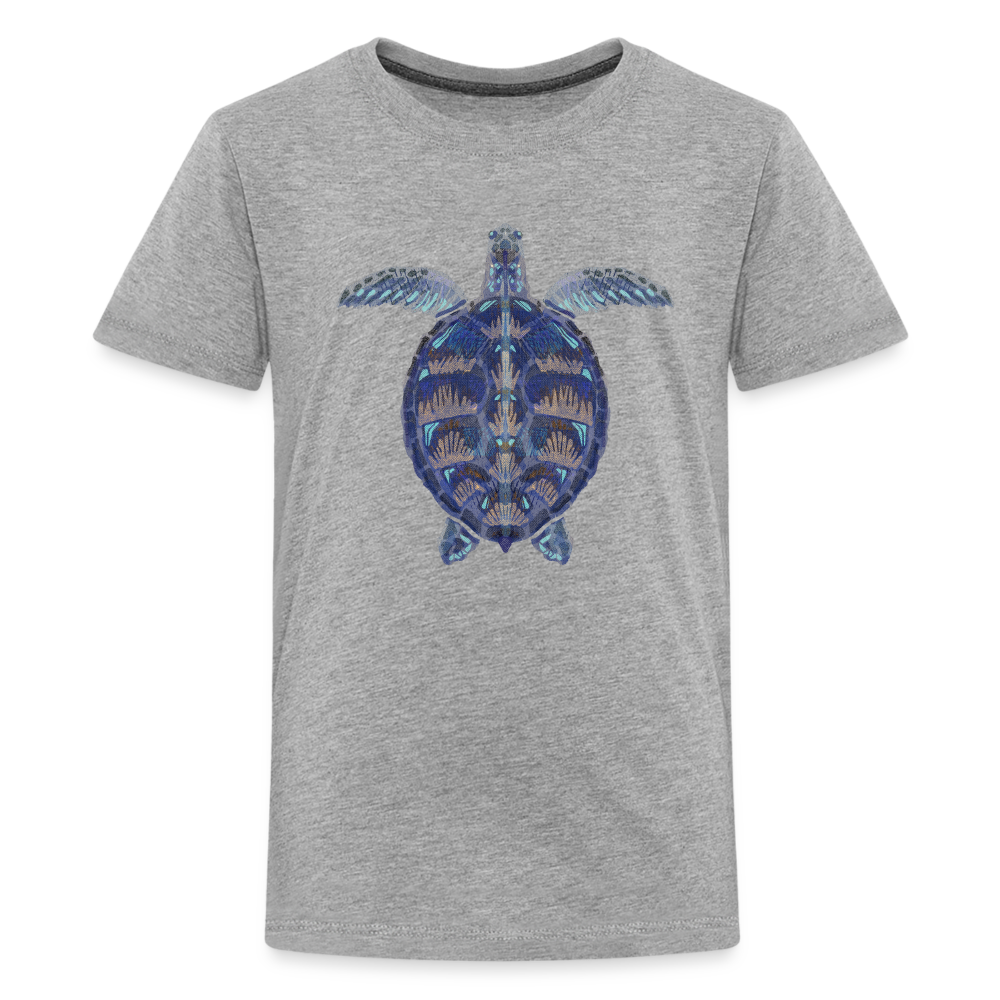 Teenager Premium T-Shirt - "Meeresschildkröte" - Grau meliert