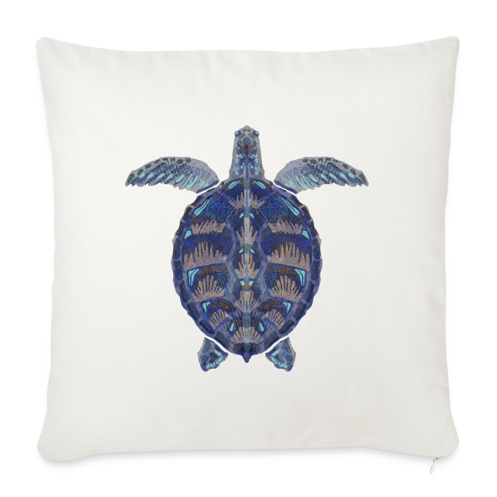 Sofakissen mit Füllung 44 x 44 cm - "Meeresschildkröte" - Naturweiß