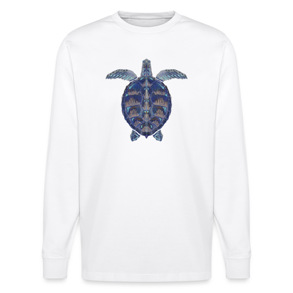 Stanley/Stella Unisex Bio-Langarmshirt - "Meeresschildkröte" - weiß
