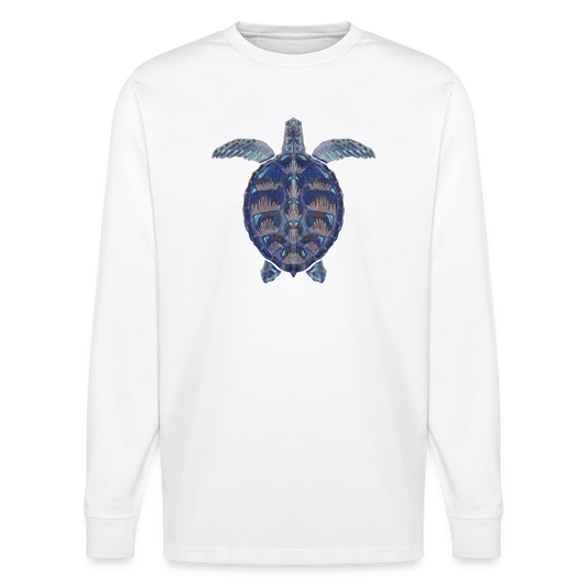 Stanley/Stella Unisex Bio-Langarmshirt - "Meeresschildkröte" - weiß