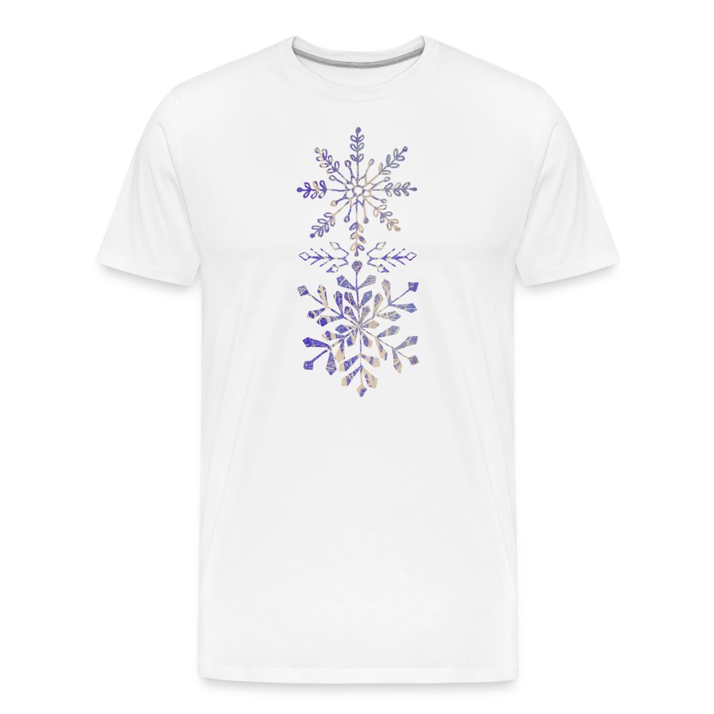 Männer Premium Bio T-Shirt -  “Eiskristalle” - weiß