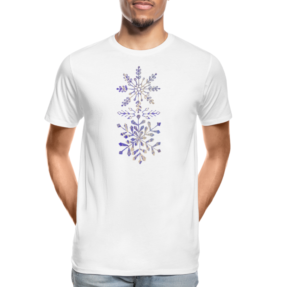 Männer Premium Bio T-Shirt -  “Eiskristalle” - weiß