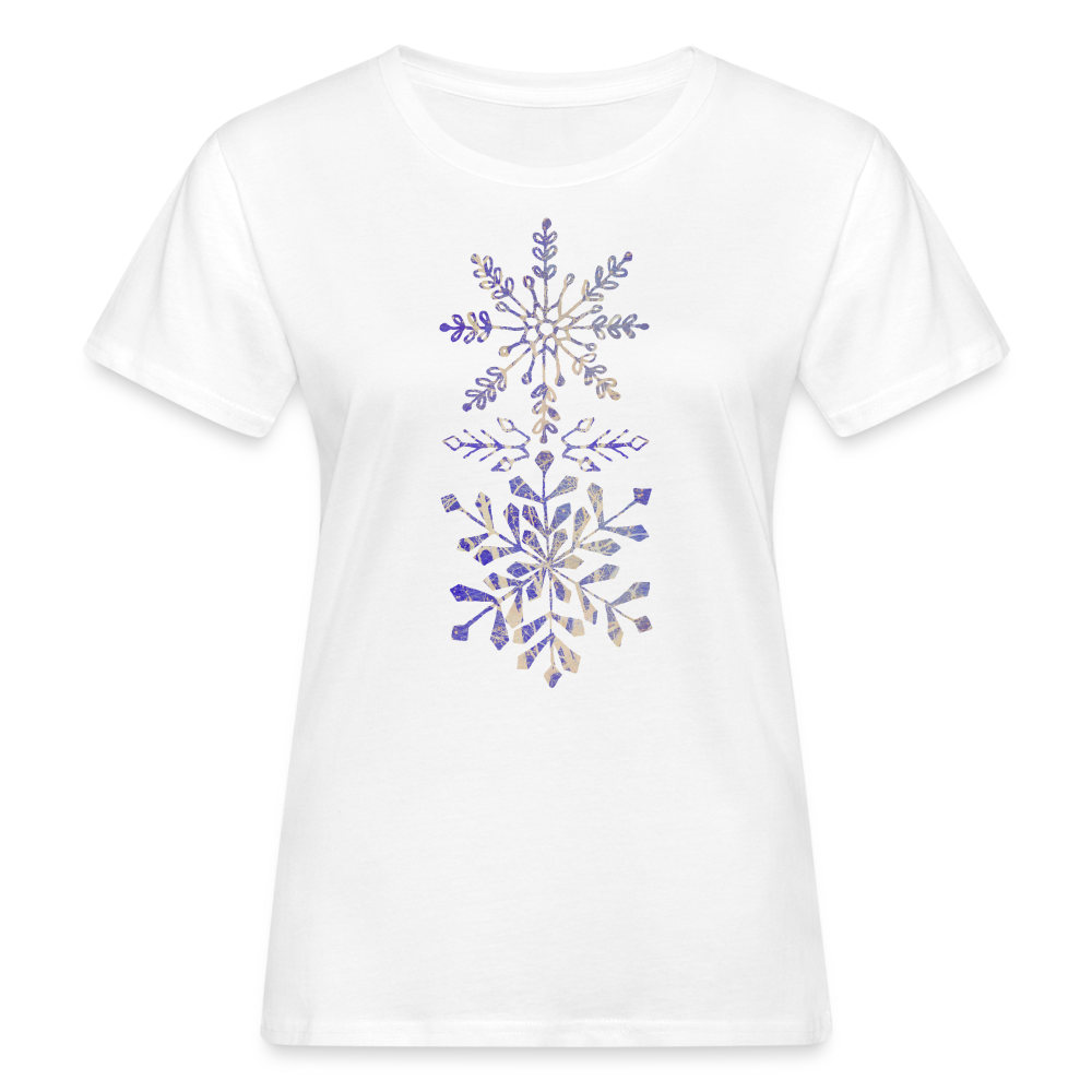 Frauen Bio-T-Shirt - “Eiskristalle” - weiß
