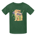 Kinder T-Shirt von Russell -  "Feldhase" - Flaschengrün