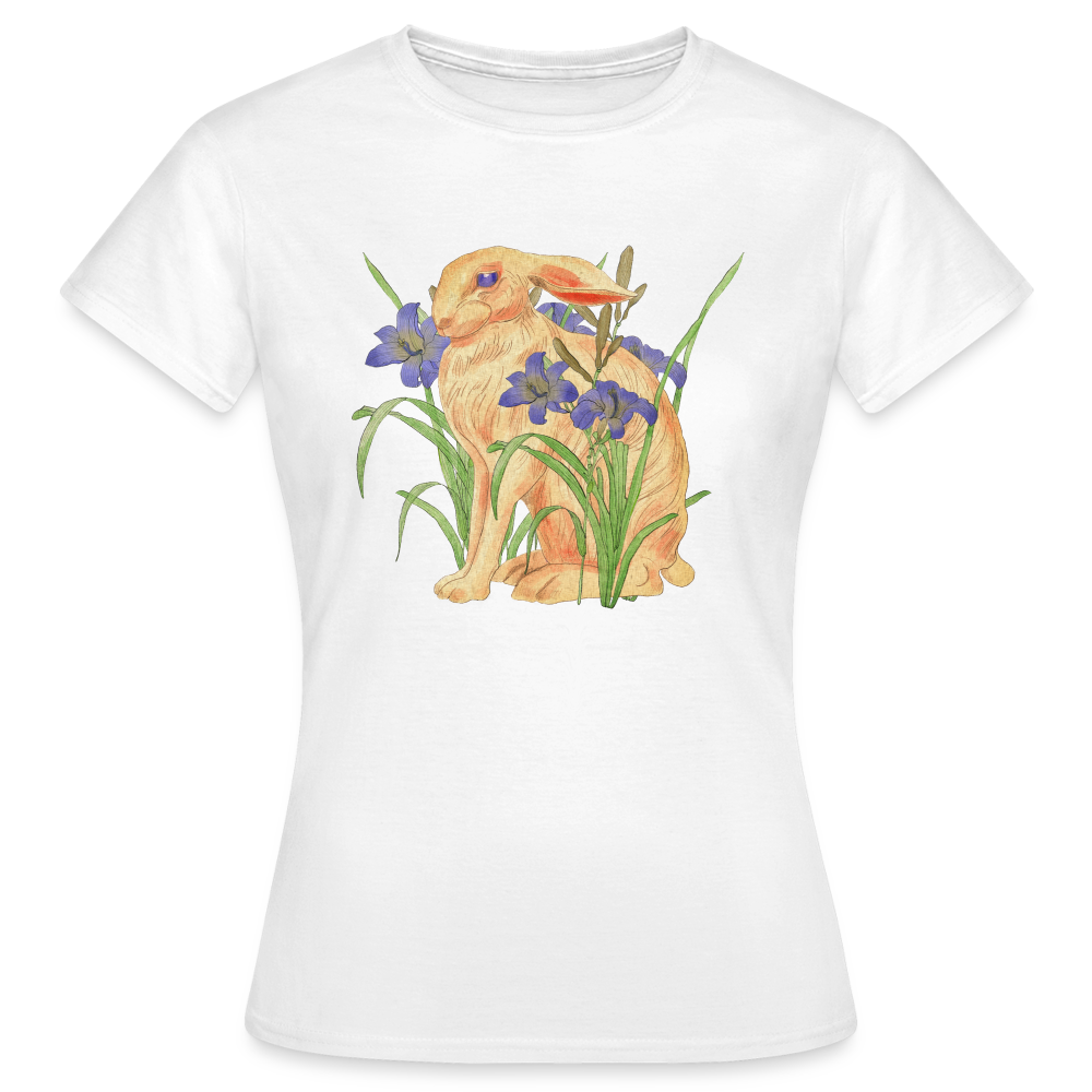 Frauen T-Shirt -  "Feldhase" - weiß