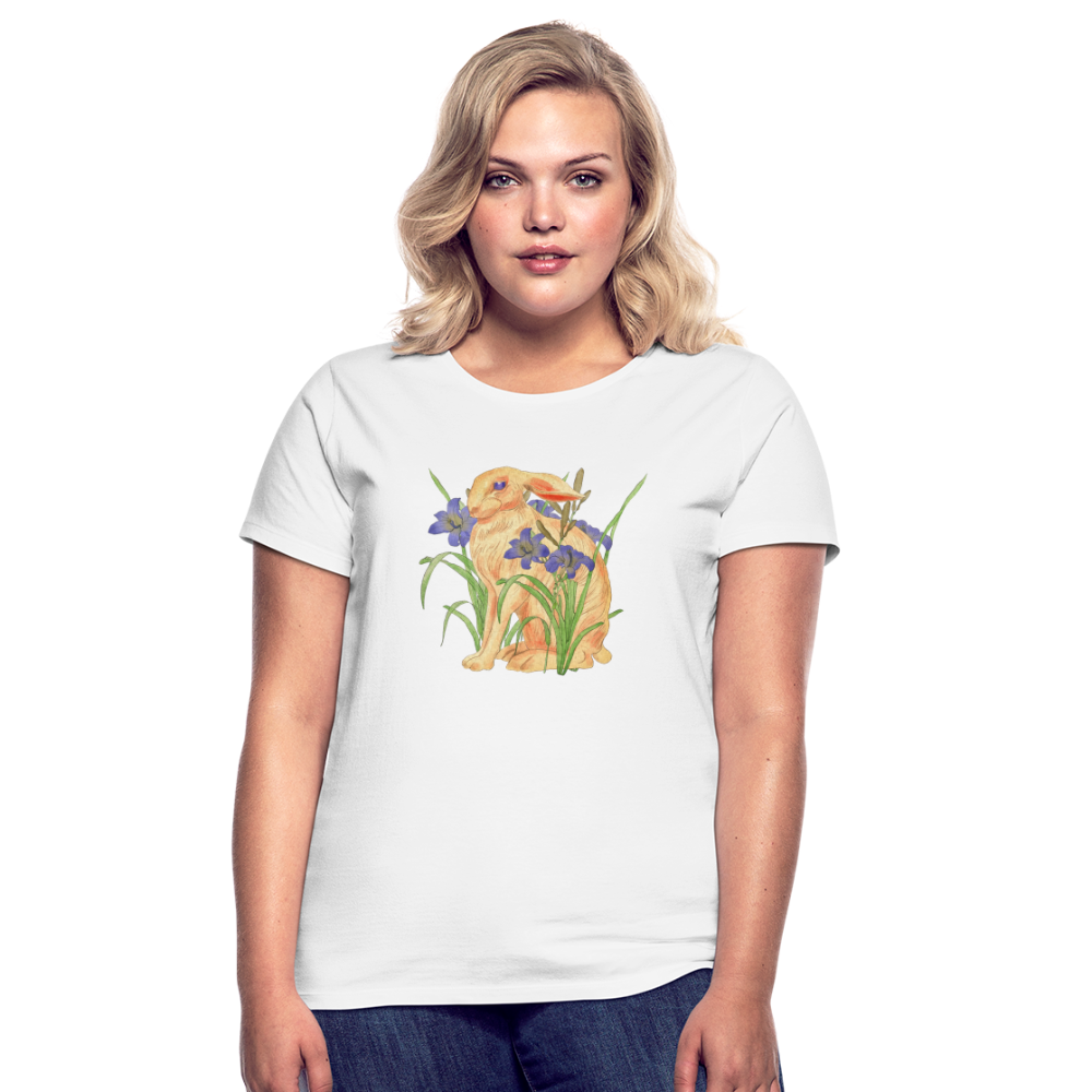 Frauen T-Shirt -  "Feldhase" - weiß