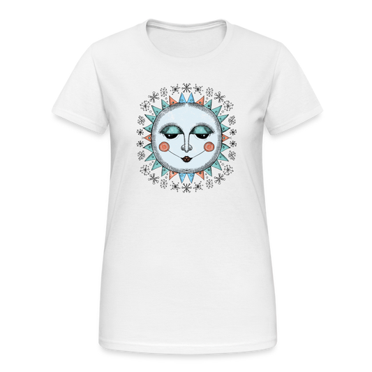 Frauen Gildan Heavy T-Shirt- “Wintersonne” - weiß
