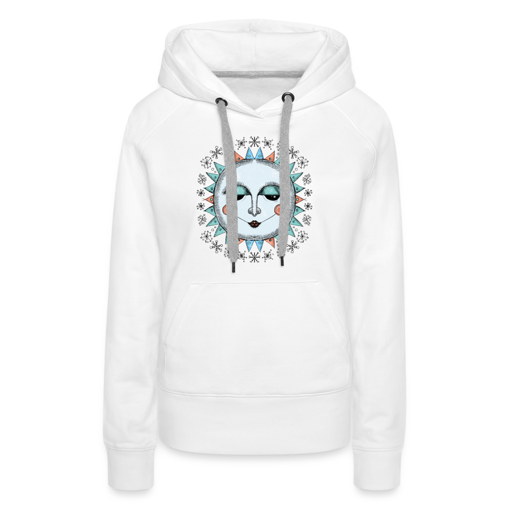 Frauen Premium Hoodie - “Wintersonne” - weiß