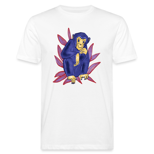 Männer Bio-T-Shirt - “Blauer Affe” - weiß