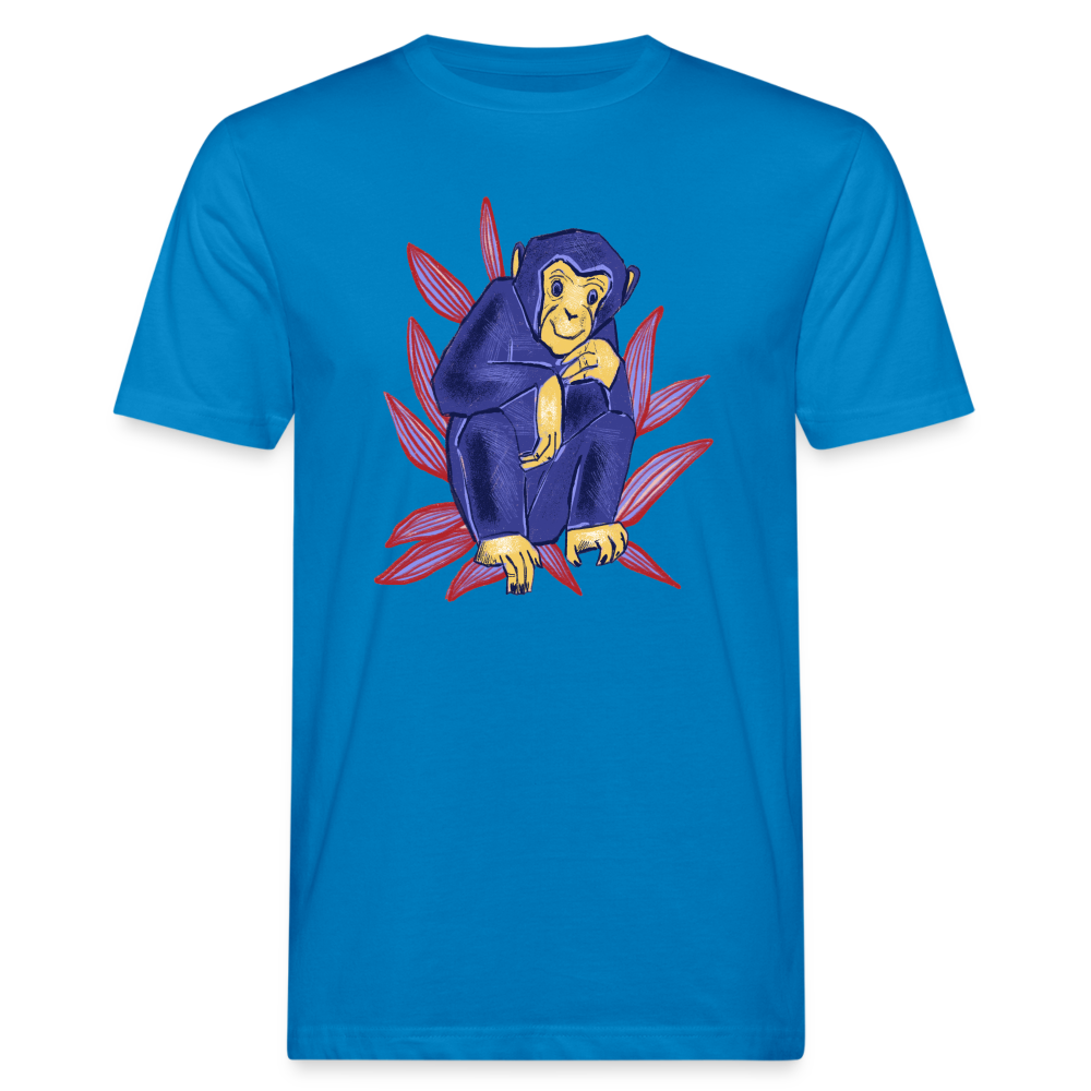 Männer Bio-T-Shirt - “Blauer Affe” - Pfauenblau