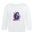 Baby Langarmshirt - “Blauer Affe” - weiß