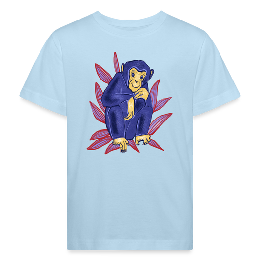 Kinder Bio-T-Shirt - “Blauer Affe” - Hellblau