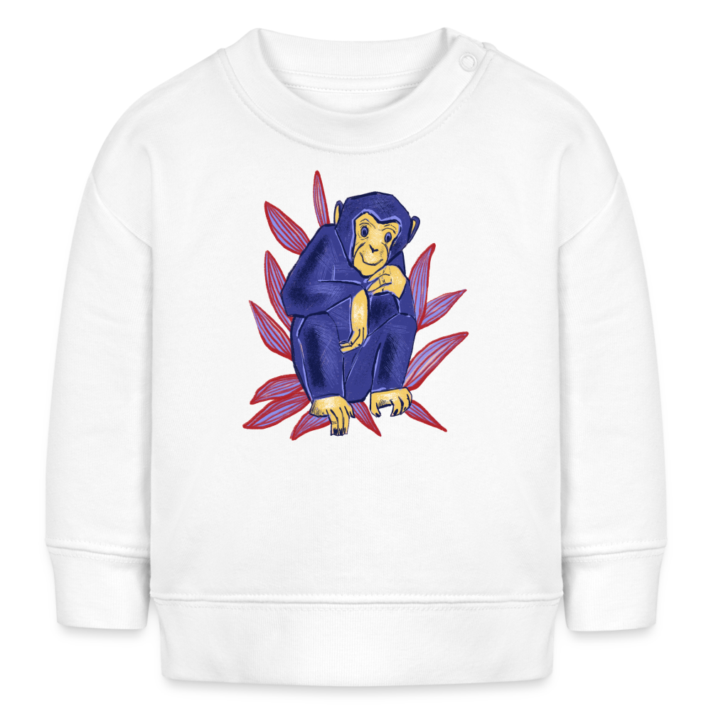 Stanley/Stella Bio-Sweatshirt - “Blauer Affe” - weiß