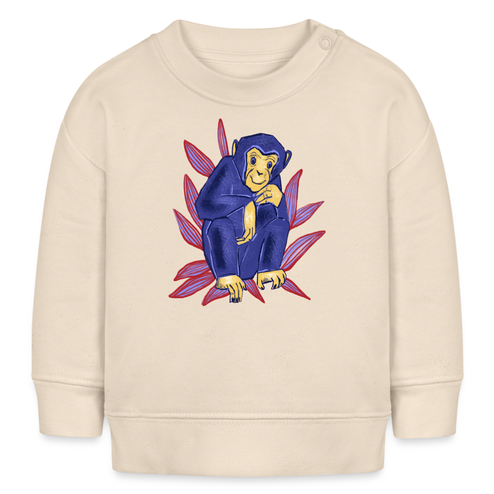 Stanley/Stella Bio-Sweatshirt - “Blauer Affe” - Naturweiß