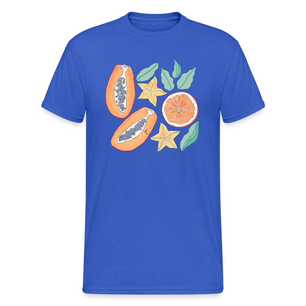 Männer Gildan Heavy T-Shirt - “Tropische Früchte” - Königsblau