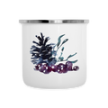 Emaille-Tasse - "Winterpflanzen" - weiß