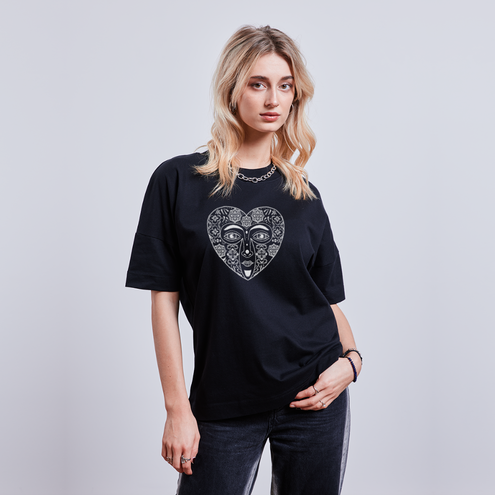 Stanley/Stella Unisex Oversize Bio-T-Shirt - “Azulejo Herz” - Schwarz