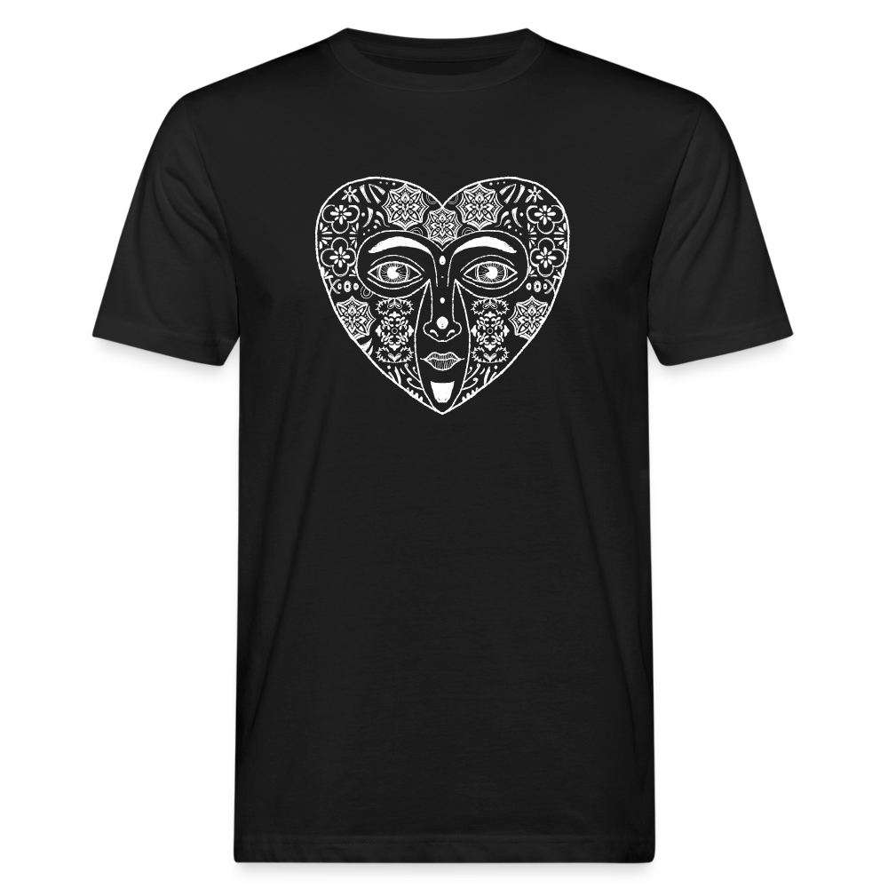 Männer Bio-T-Shirt - “Azulejo Herz” - Schwarz