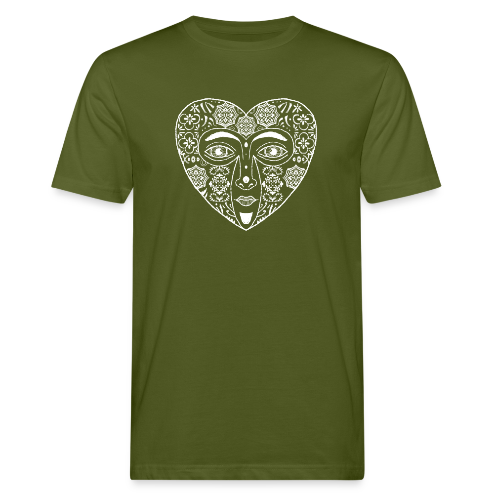 Männer Bio-T-Shirt - “Azulejo Herz” - Moosgrün