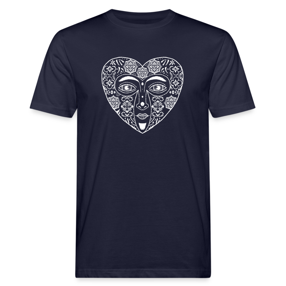 Männer Bio-T-Shirt - “Azulejo Herz” - Navy