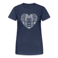Frauen Gildan Heavy T-Shirt - “Azulejo Herz” - Navy
