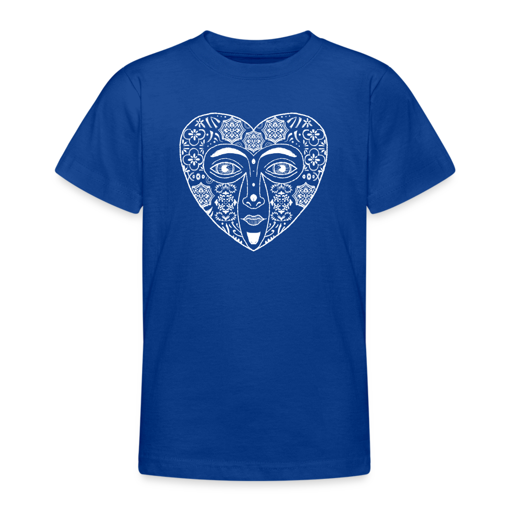 Teenager T-Shirt - “Azulejo Herz” - Royalblau