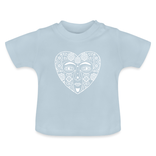 Baby T-Shirt - “Azulejo Herz” - Hellblau