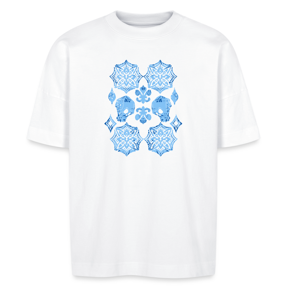 Stanley/Stella Unisex Oversize Bio-T-Shirt - “Skull Blue” - weiß