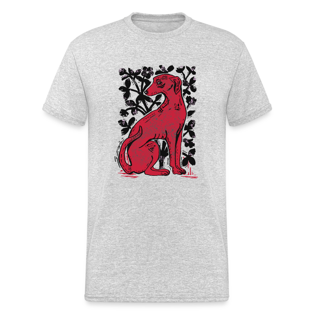 Männer Gildan Heavy T-Shirt - “Medieval Dog” - Grau meliert