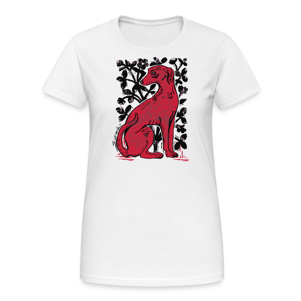 Frauen Gildan Heavy T-Shirt - “Medieval Dog” - weiß