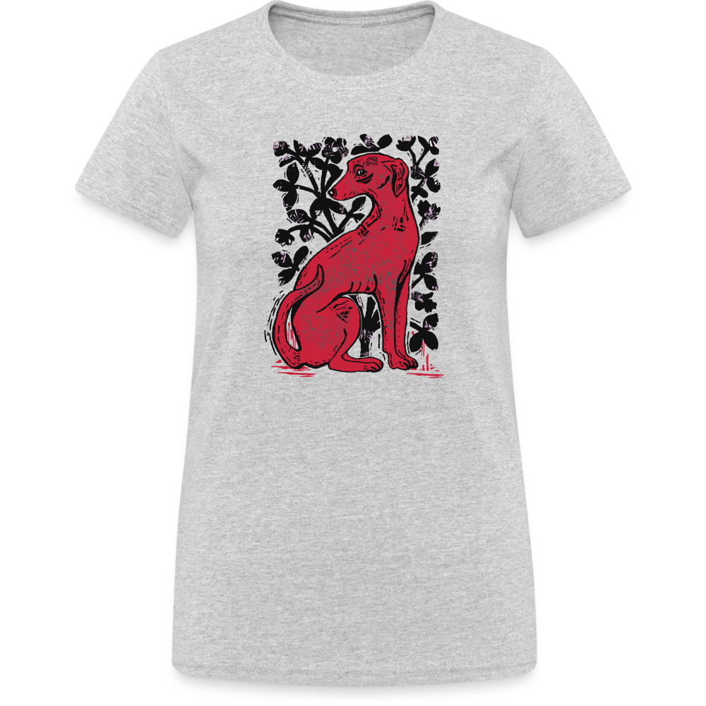 Frauen Gildan Heavy T-Shirt - “Medieval Dog” - Grau meliert