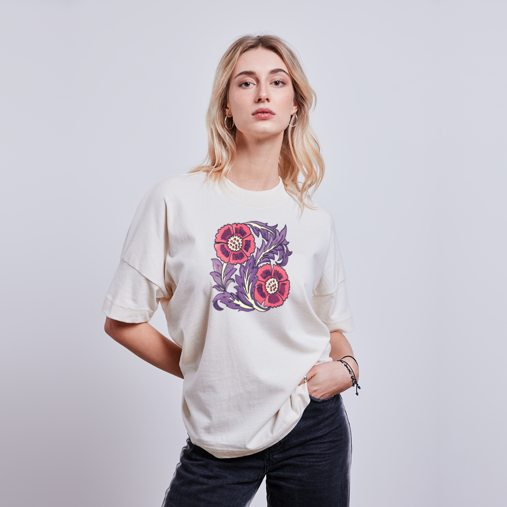 Stanley/Stella Unisex Oversize Bio-T-Shirt - “Vintage Poppy“ - Naturweiß